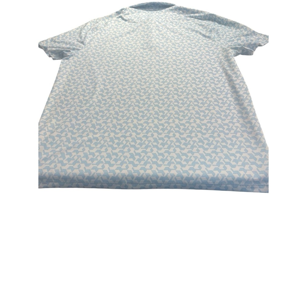 Flx Men's Polo Size Large Geometric Design Blue And White Color